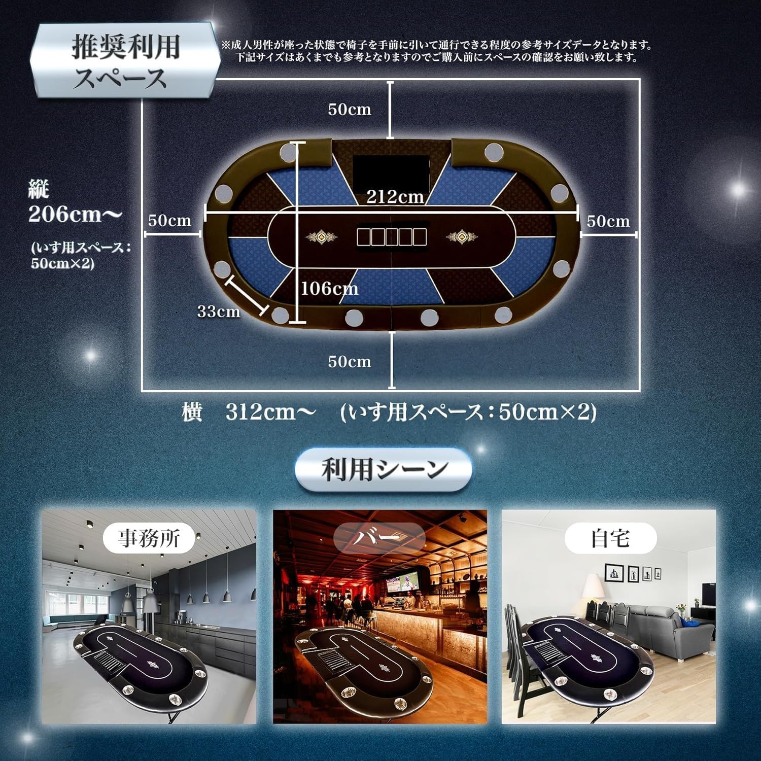 ポーカーテーブル 折りたたみ テキサスホールデム 10人対応 家庭用