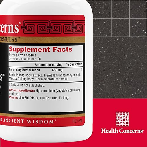 Miniatura 2 de Health Concerns Power Mushrooms - Sistema inmunológico y apoyo energético natural - Suplemento de hongos adaptogénicos con Reishi, Tremella,