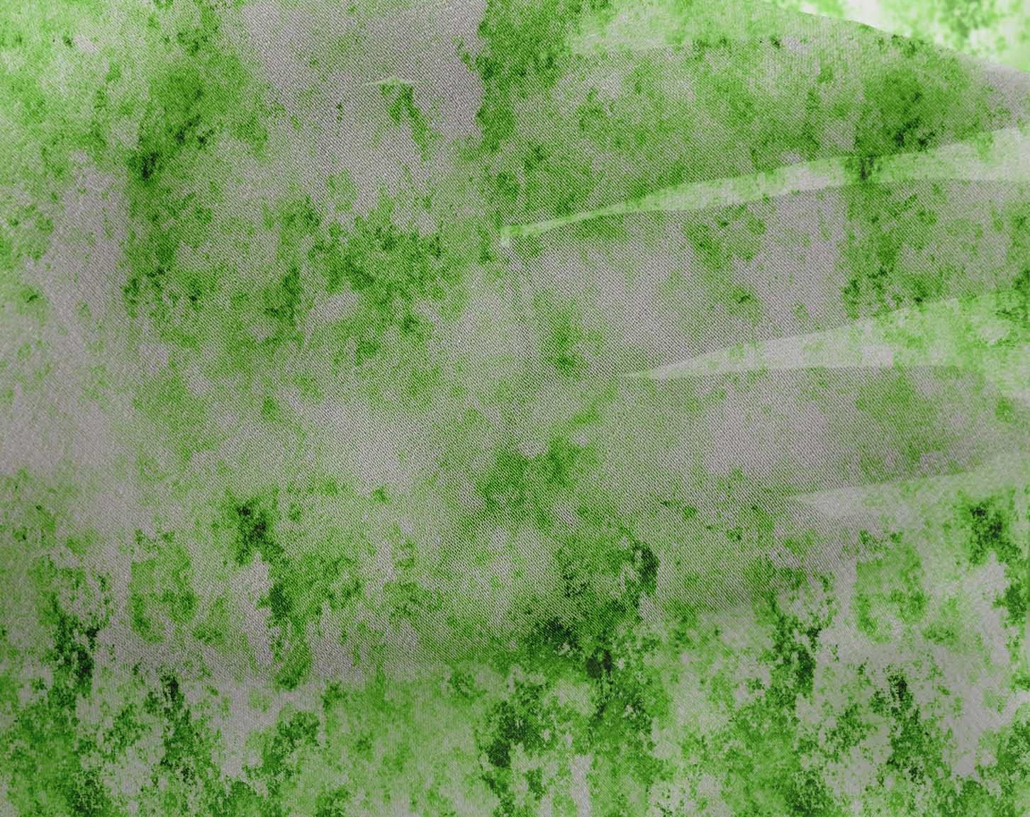 oneOone Georgette Viscose Light Green Fabric Tie Dye Dress Material Fabric Print Fabric By The Yard 42 Inche Wide-7717