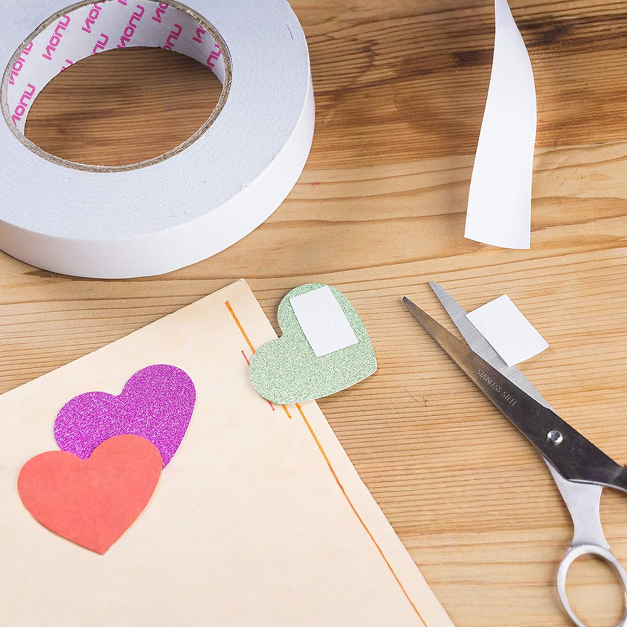 Nastro biadesivo traslucido, 30 m x 2,4 cm, nastro biadesivo traslucido, ideale per scrapbooking, buste, poster, artigianato, fai da te e altro (confezione da 1)