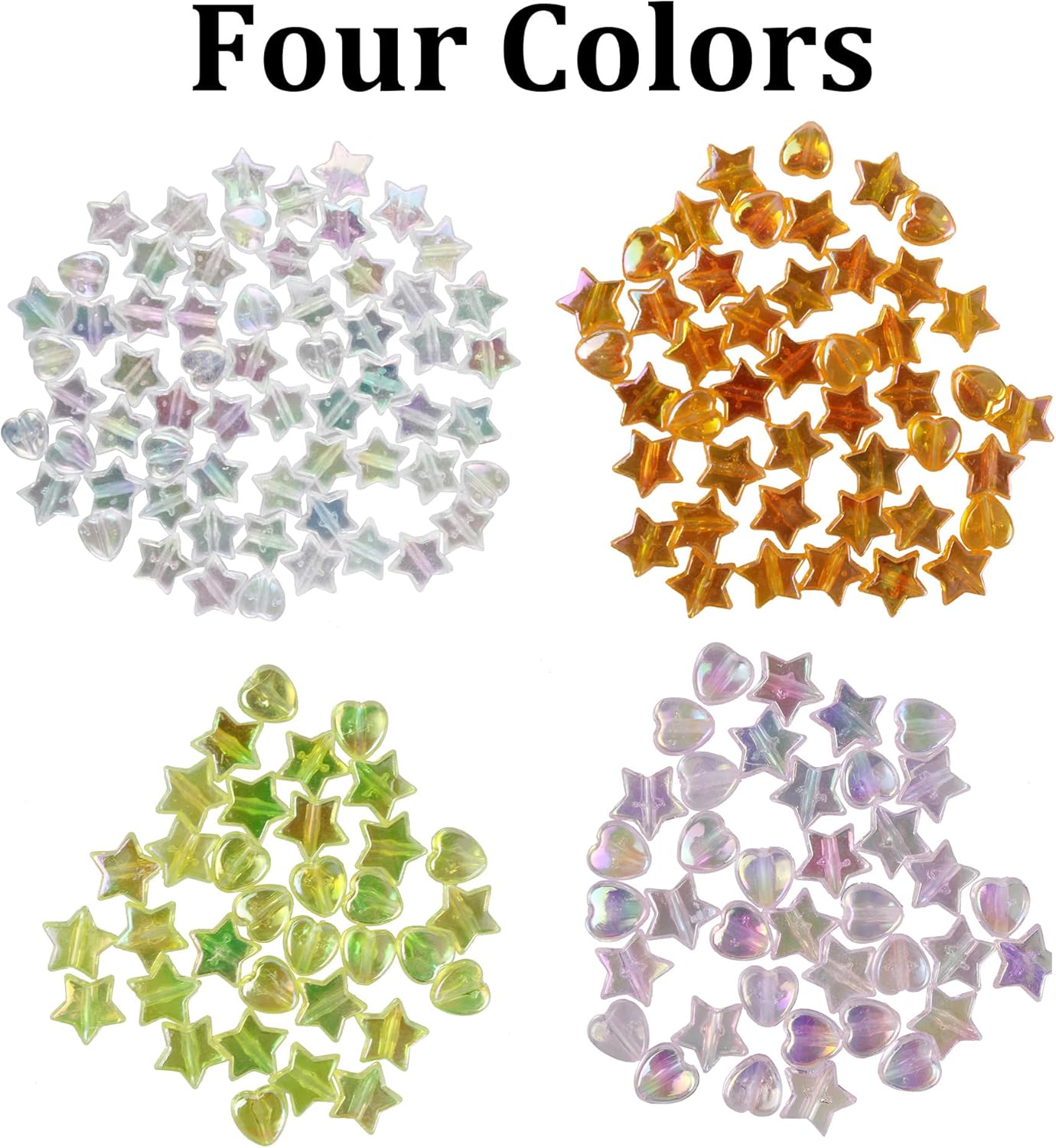 pson 200PCS Mini Acrylic Beads, Clear 10mm Star & 8mm Heart Shape Beads, Small Transparent Crystal Plastic Beads for Necklace, Bracelet Making, DIY Jewelry Crafts, DIY - Image 4