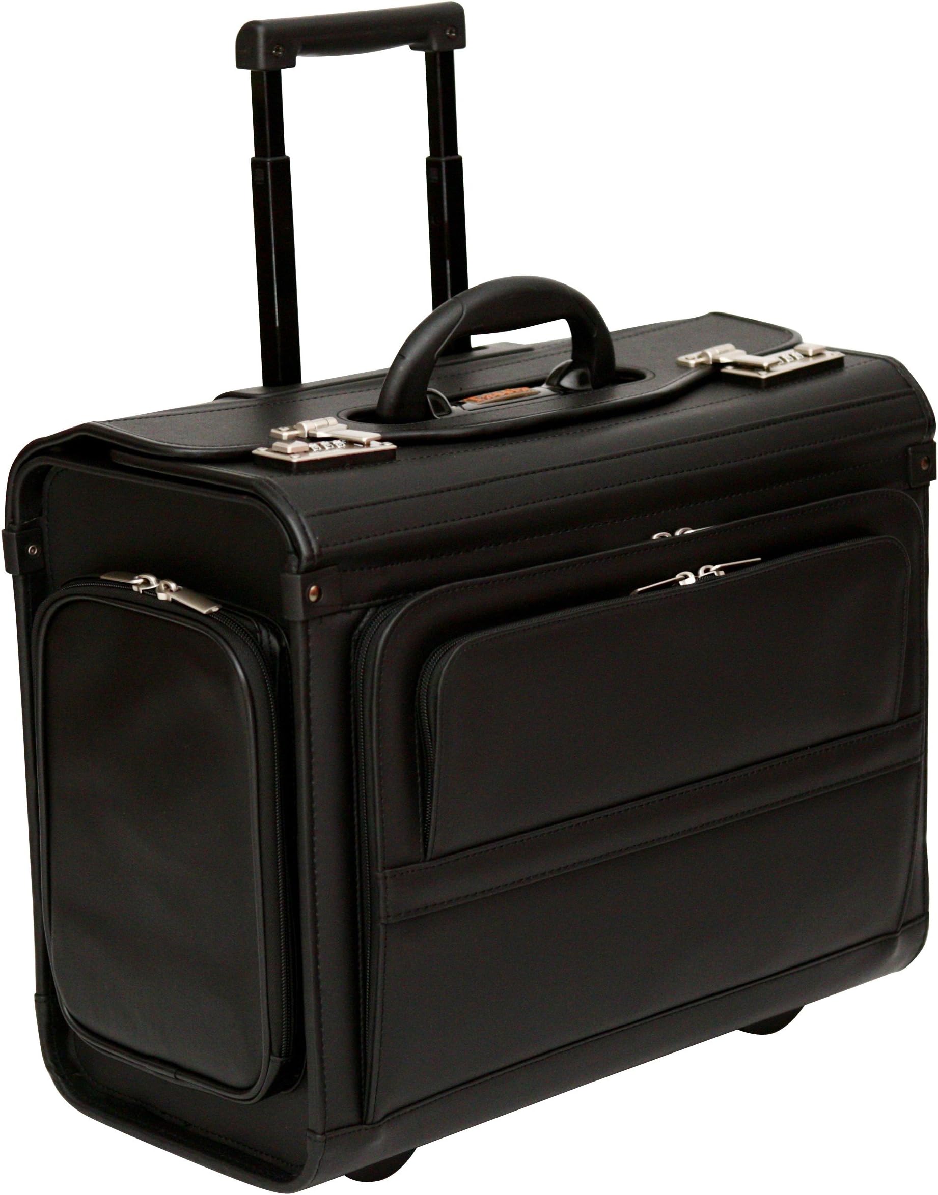 Wheeled Pilot Case Rolling 17.3" Laptop Roller Bag Briefcase Hand Luggage Flight Cabin