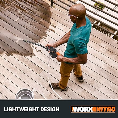 Miniatura 8 de Worx Nitro Hydroshot 20V 710PSI Light-Duty Electric Pressure Washer with Brushless Motor Cordless, Lightweight, 5-in-1 Portable Power Cleaner, Power
