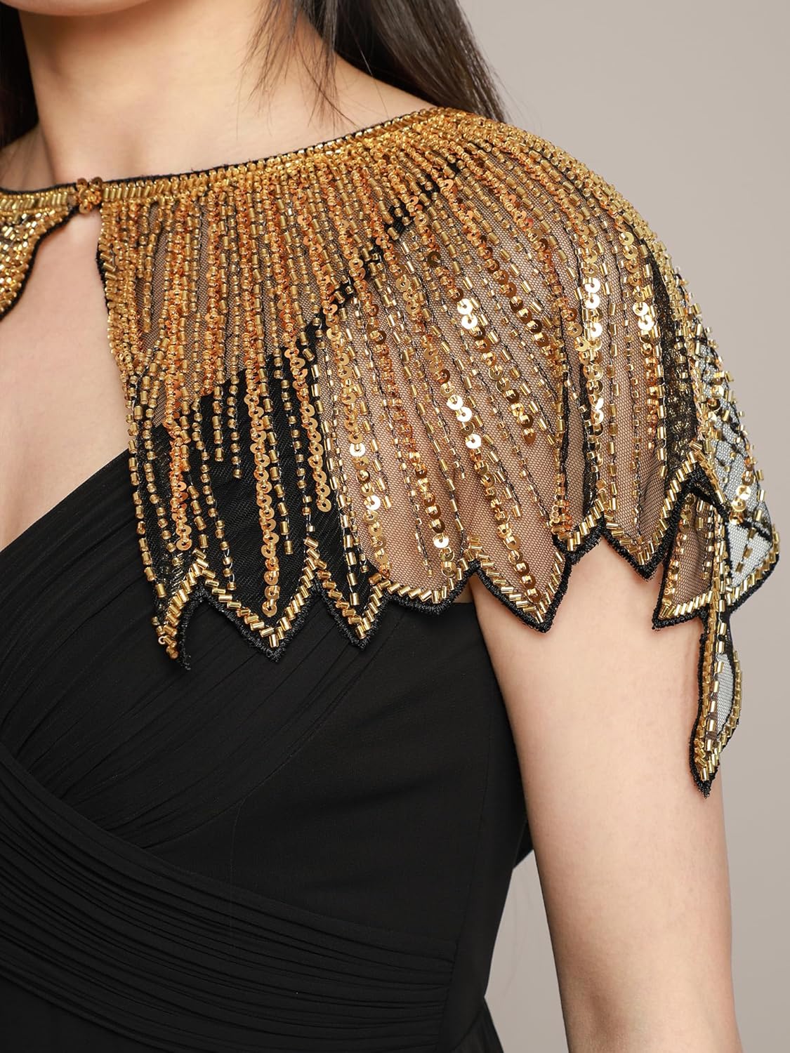 Ever-Pretty Women's Stunning Sequin Sheer Wrap Shawl for Evening and Cocktail Party 02716