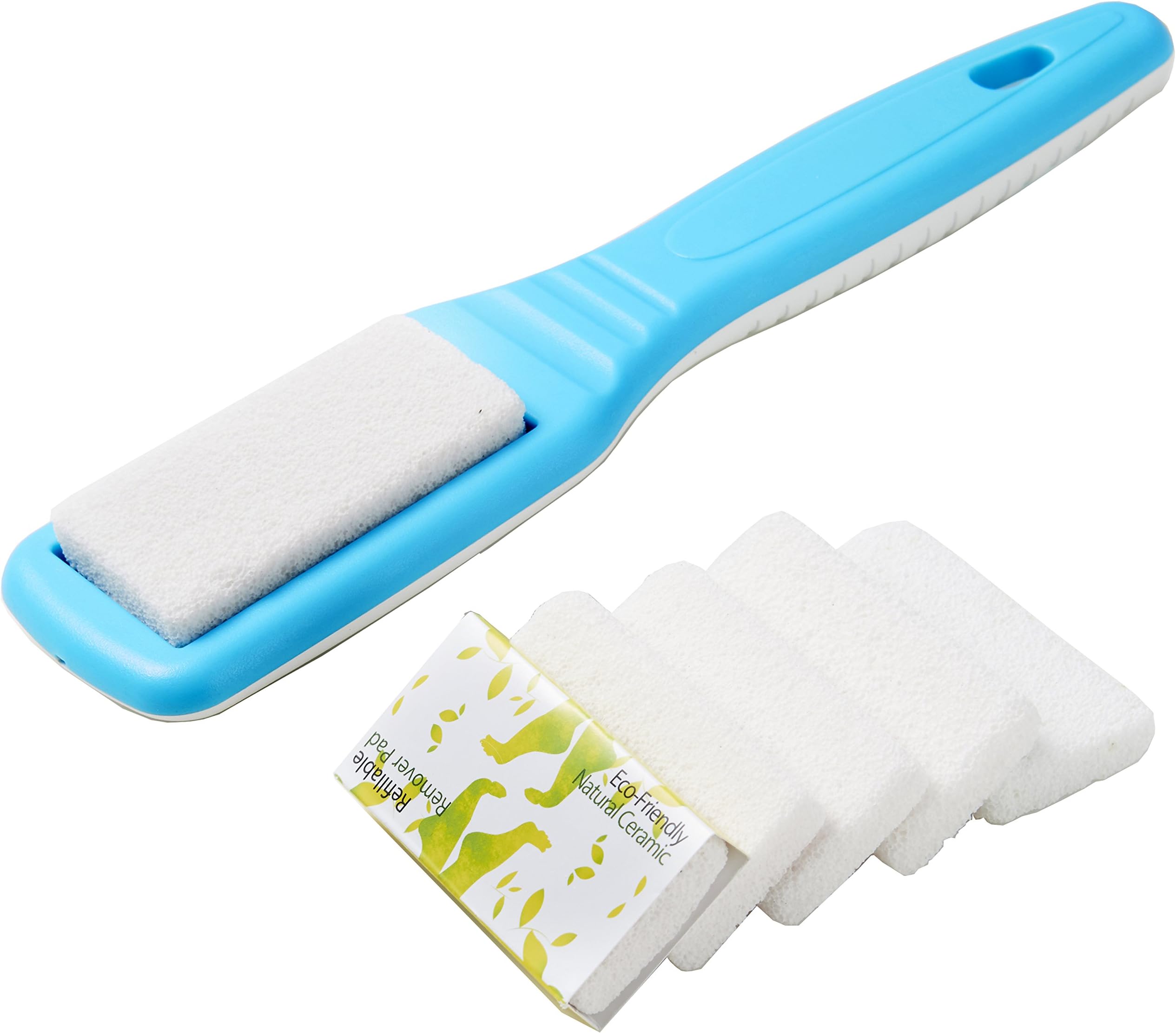 CERAFOAM Callus Remover Pedicure Foot File Rasp Foot Scrubber Corn Remover Tool - Perfect Foot Care for Cracked Heels +6 pcs Refill pads included (Blue)
