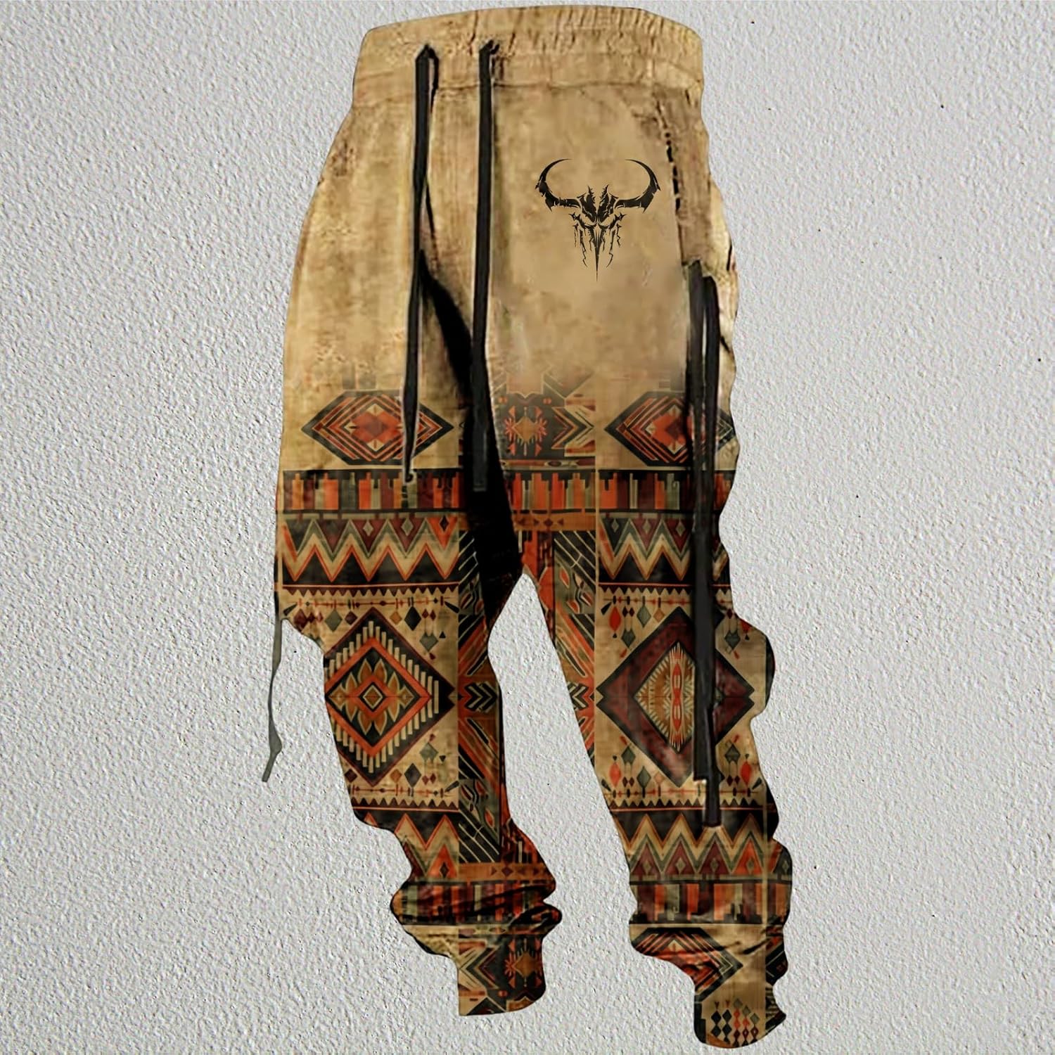 LOAIHA Native American Pants Aztec Cowboy Ethnic Graphic Sweatpants Men Drawstring Hippie Western Jogging Workout Trousers - Image 2