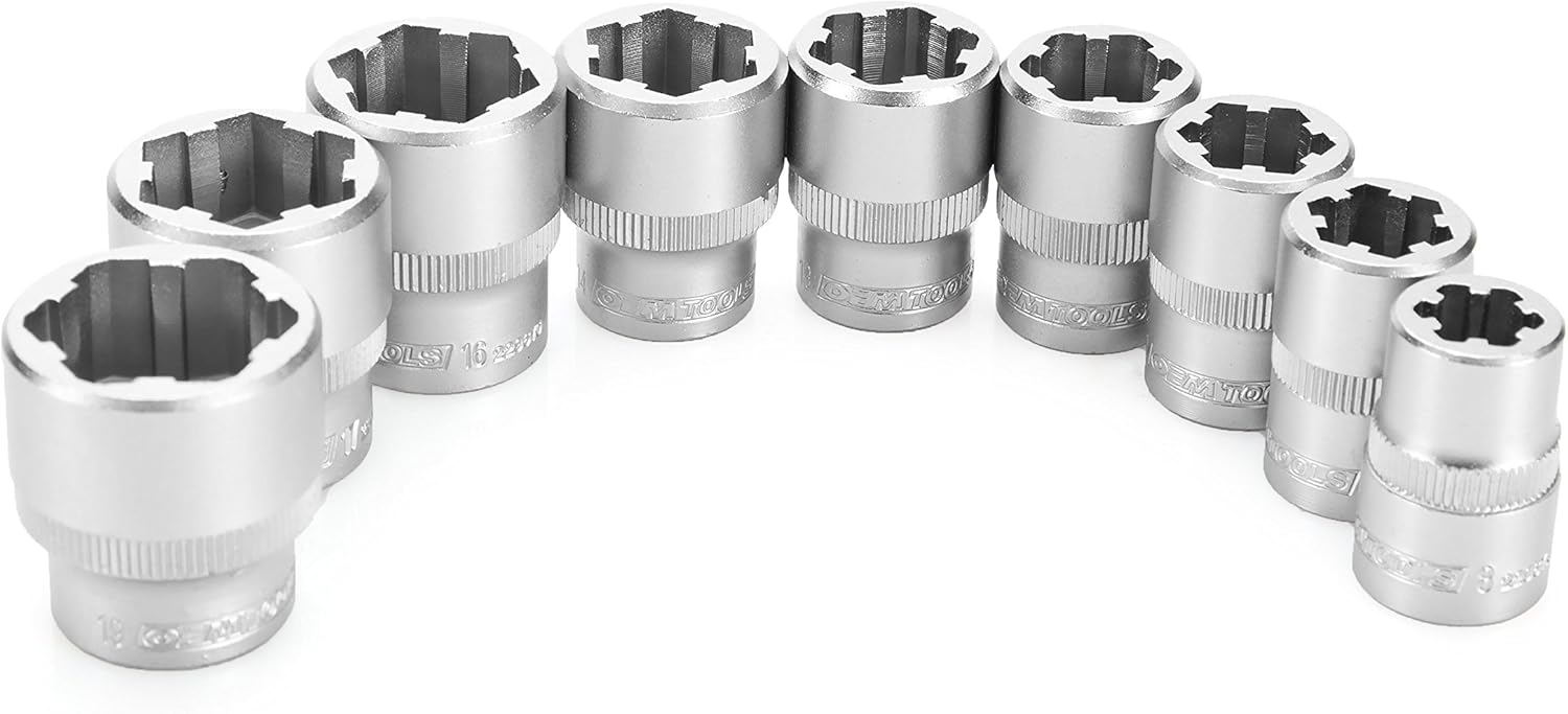 OEMTOOLS 22967 9 Piece Nut Busting Bolt Extractor Socket Set