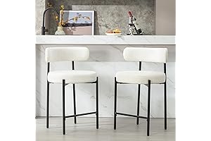 24'' Boucle Counter Stools Set of 2: Minimalist Chic for Modern Kitchens