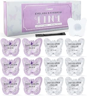 Libeauty Lash Tint Kit Instant Brow Black Dye Kit Voluminous Coloring for Eyelash Eyebrow Tinting Hair Colour