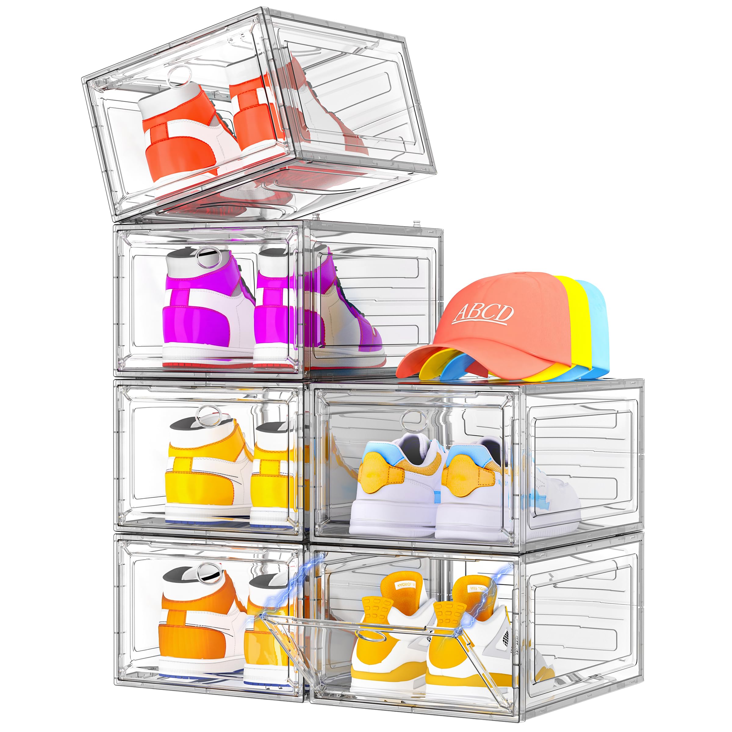 Amazon.com: 7 code Shoe Organizer, Clear Thickened Stackable Shoe