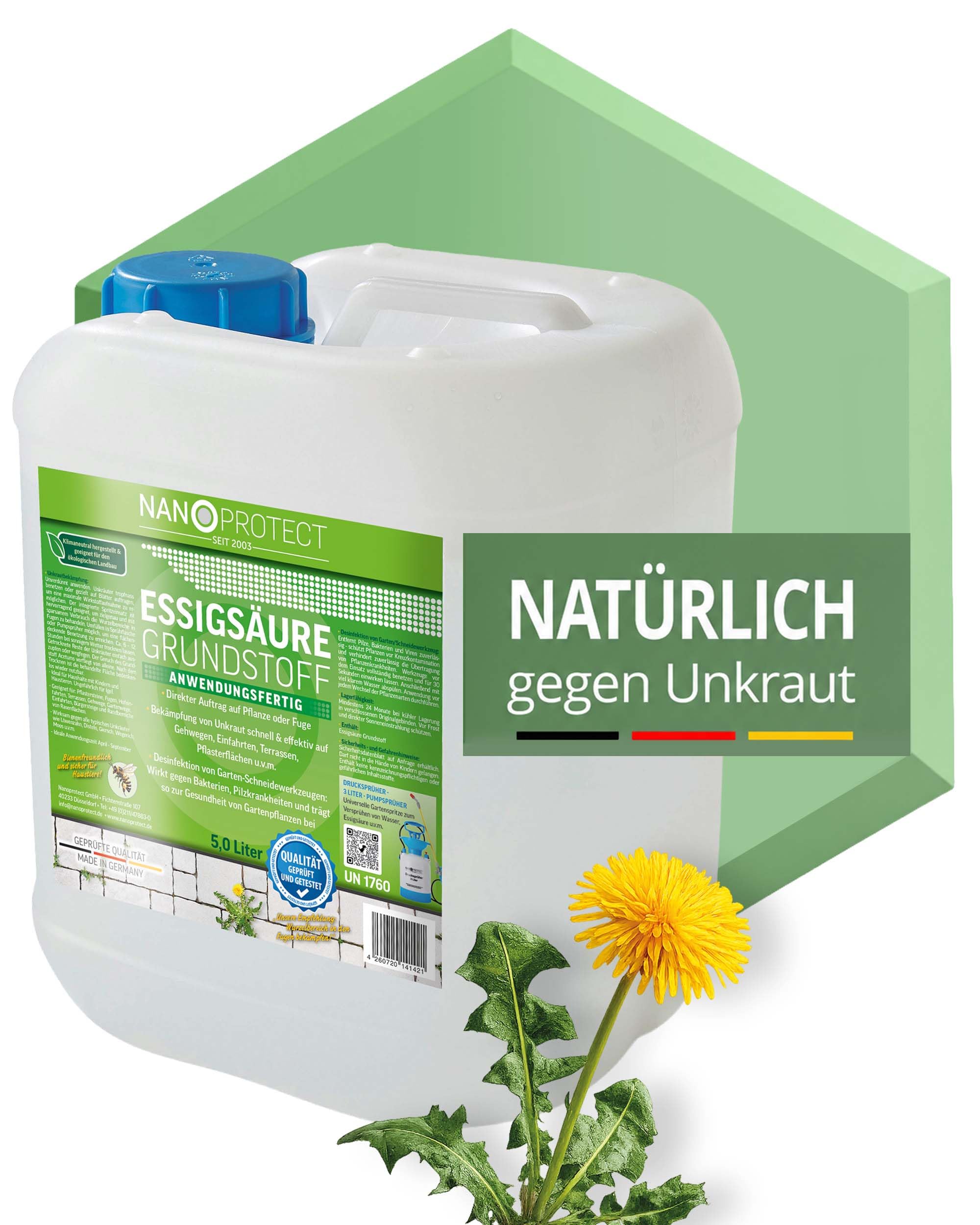 Nanoprotect Unkraut-Stopp Grundstoff Essig/Acetum