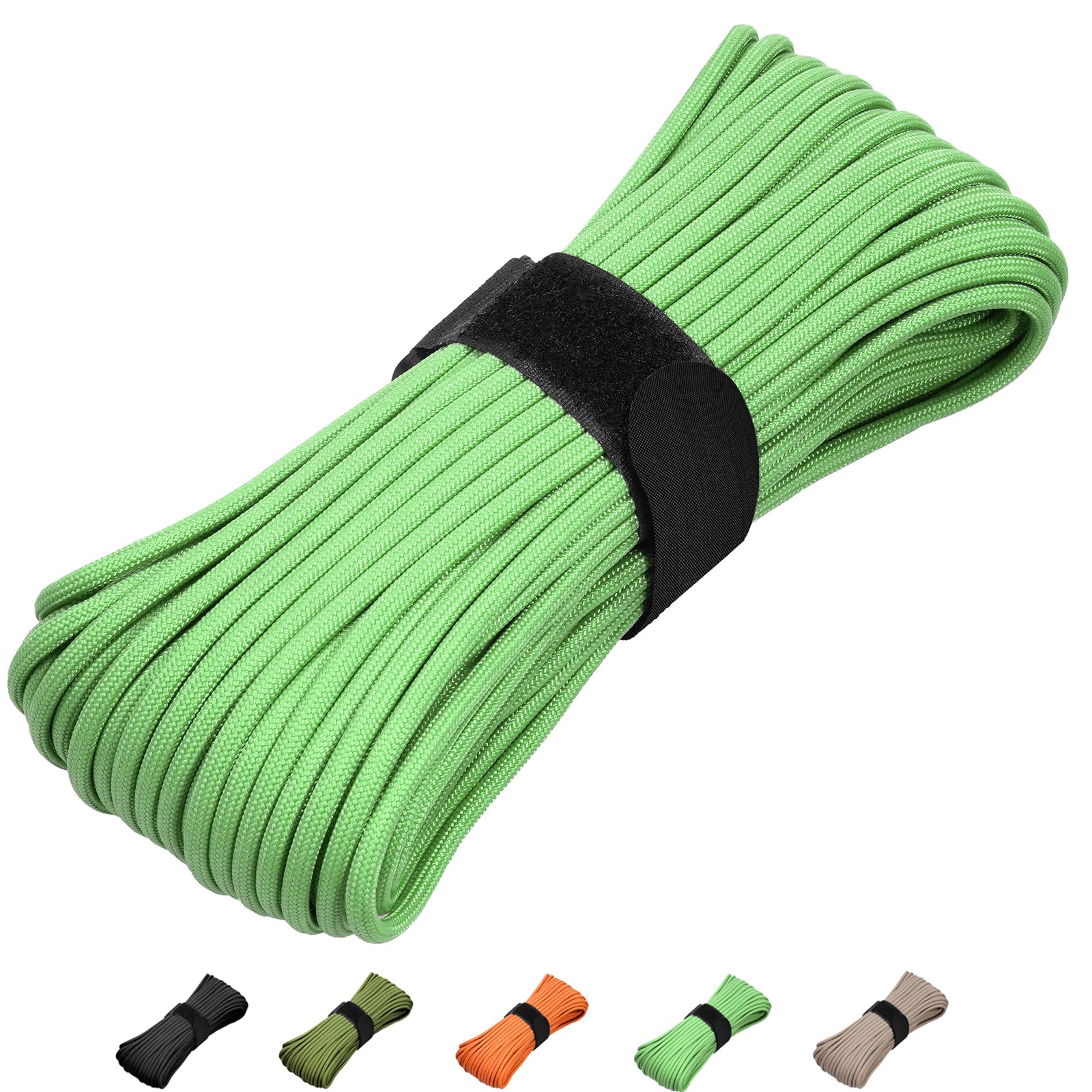 31m Paracord 550 Cord Rope 7 Strand Nylon Parachute Cord 4 mm Survival Cord for Camping Hiking DIY Emergency Black Green Red Blue (green, 31 m)