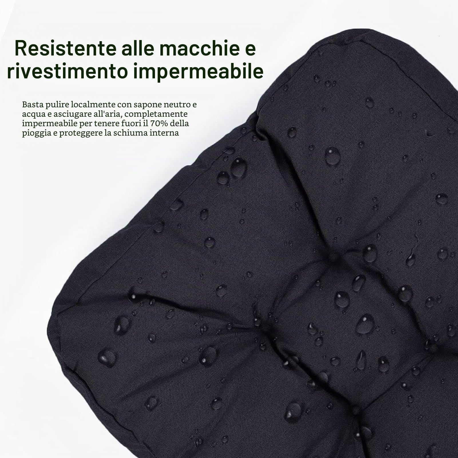 Set di 2 Cuscini per Sedie da Esterno, 19" X 19" Cuscini di Ricambio Impermeabili a Forma di U Sedia in Vimini Imbottita Sedili da Giardino per La Casa Poltrona a Due Posti Seat Marts(Khaki)
