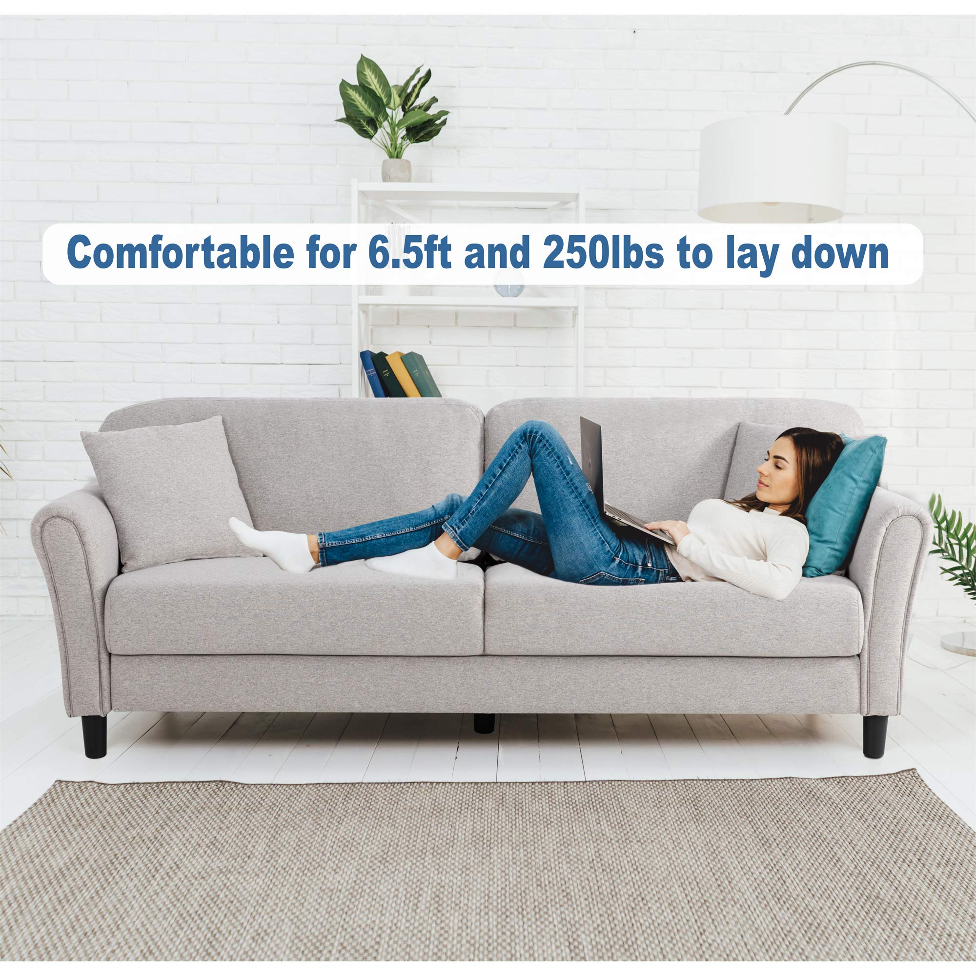 Shintenchi 87” Modern Sofa Loveseat, Oversize Deep Seat Sofa, Loveseat