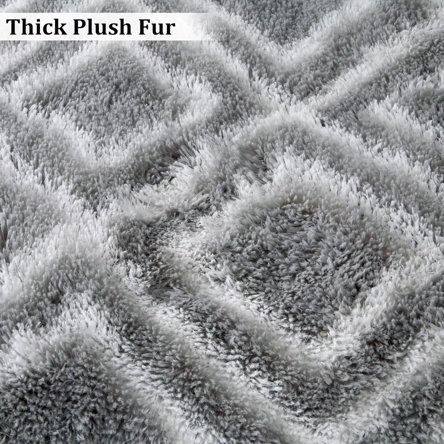 COZYLOOM Shag Area Rug 2x6 Ultra Soft Runner Rug Modern Diamond Shaggy Rug Comfy Plush Rug Runner Non-Slip Fuzzy Indoor Carpet for Living Room Bedroom Kid's Room Fluffy Bedside Long Rug Light Grey