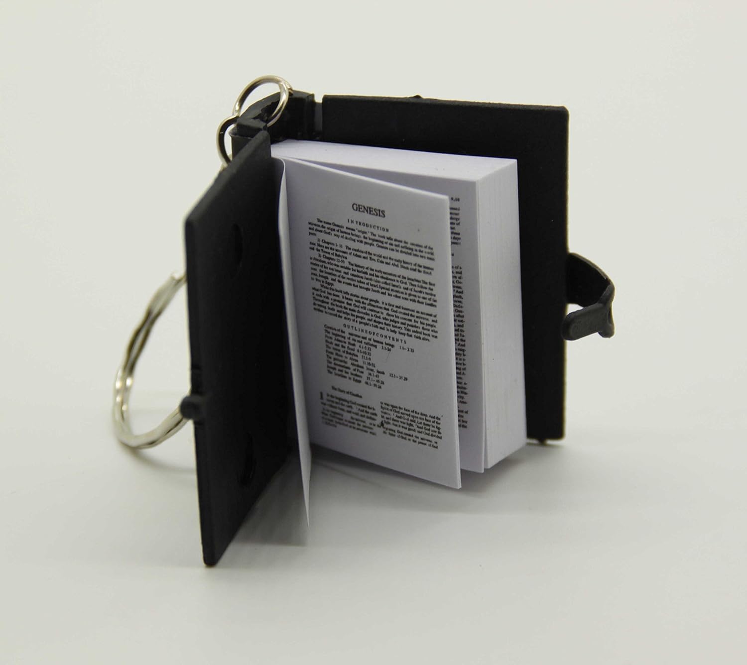 FixtureDisplays® Christian Bible Keychain, Bible Cover Comes in Randomly Mixed Color Between Gold, Silver and Black 13293