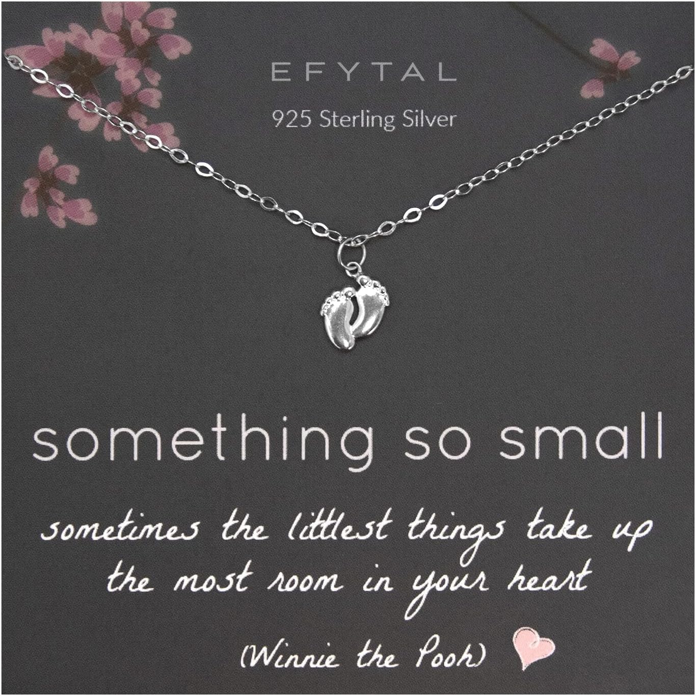 New Mom Gifts, 925 Sterling Silver Personalized Tiny Feet Necklace for Mom to Be