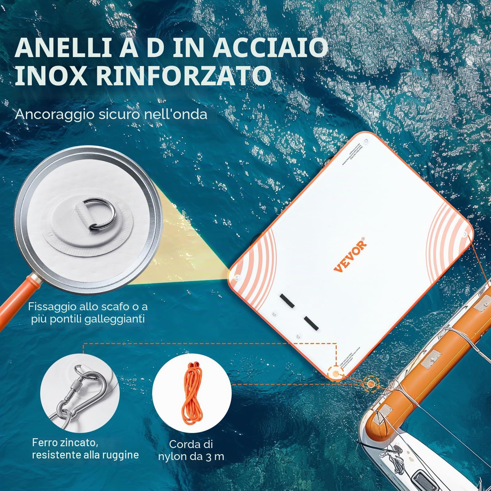VEVOR Pontile gonfiabile galleggiante, piattaforma di bacino gonfiabile, piattaforma antiscivolo Air Dock con borsa portatile e scala staccabile, piattaforma galleggiante a isola zattera per piscina