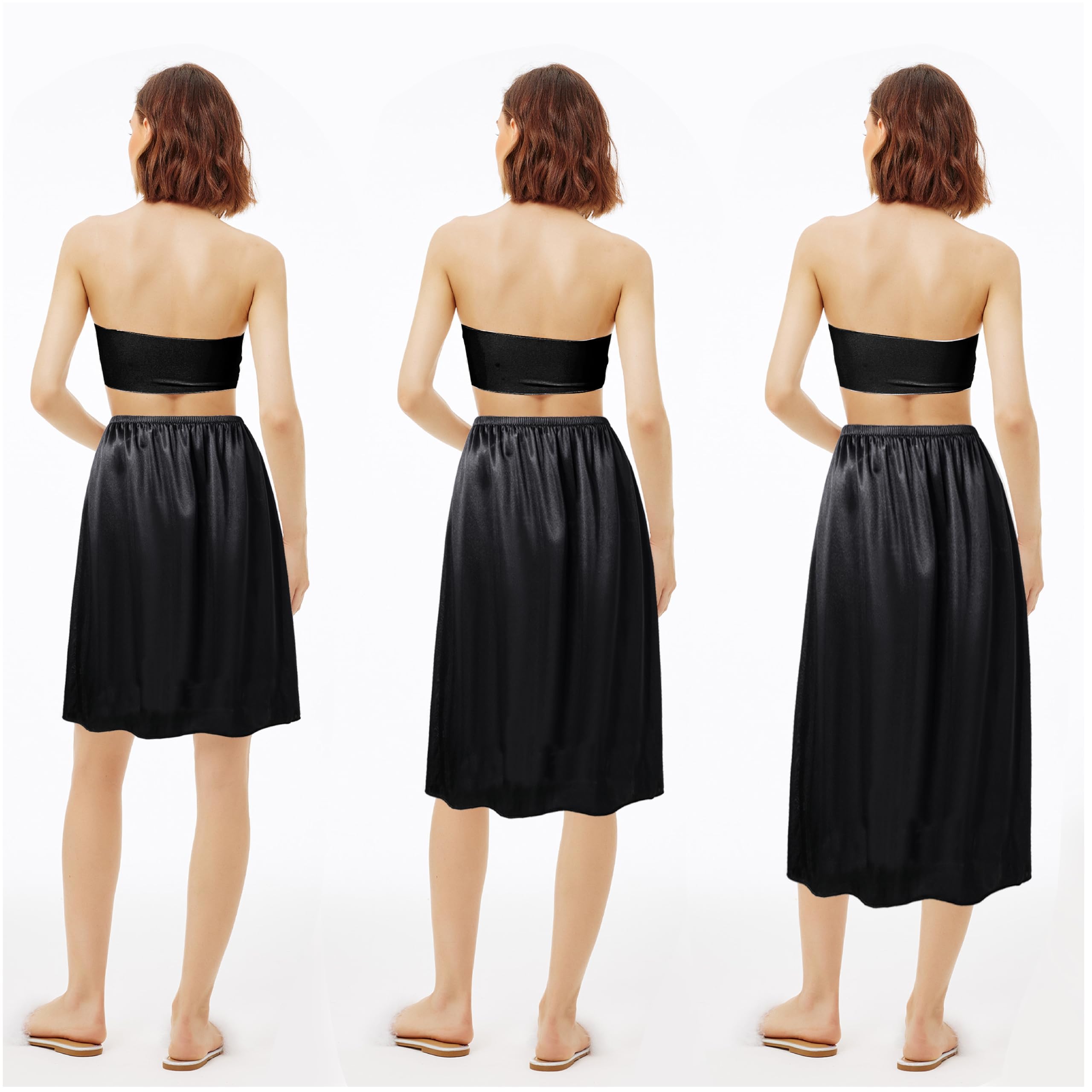 BABEYOND Sottogonna lunga da donna, con elastico in vita, set da 3 pezzi