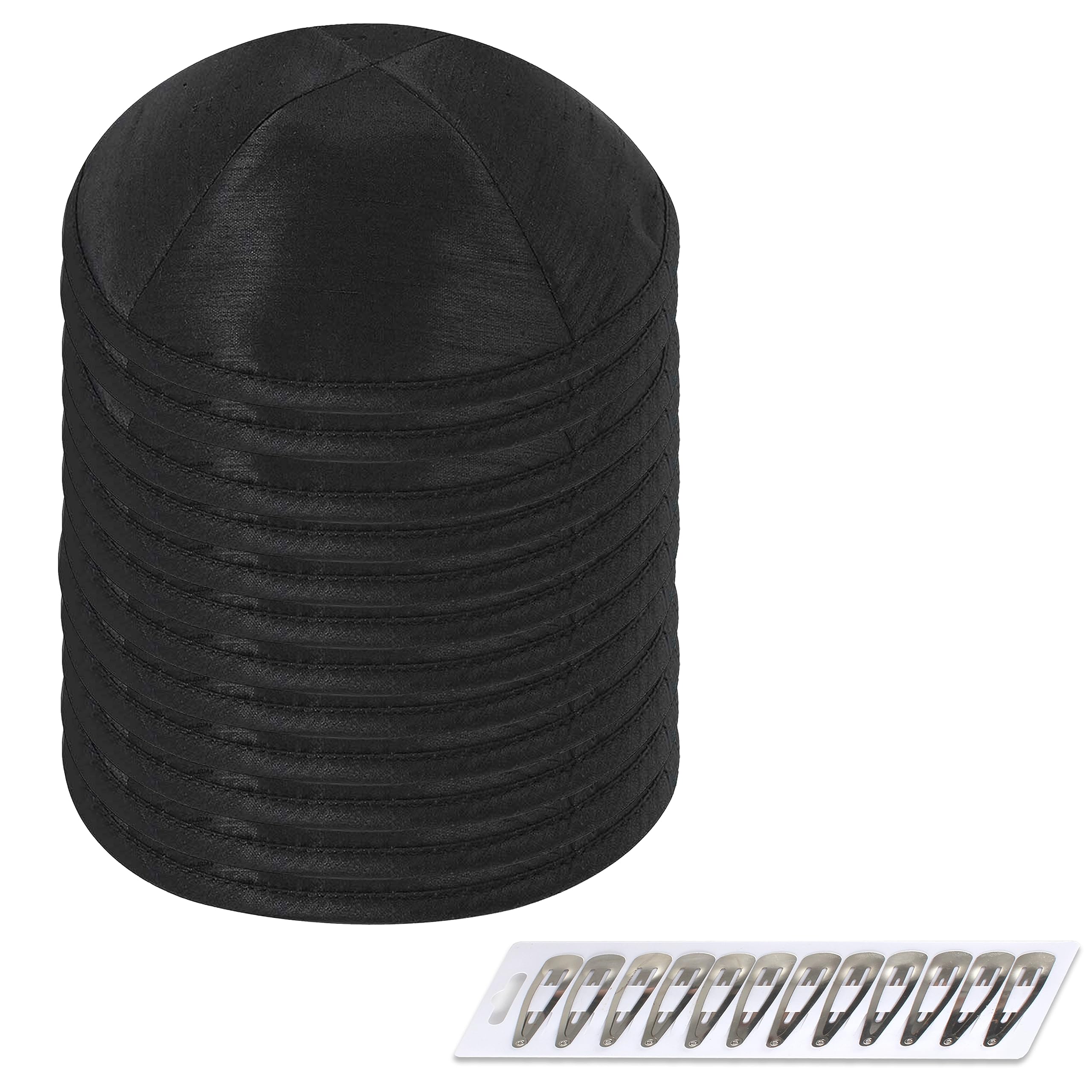 Kippot en soie brute noire pack de 12 : solution pour invités