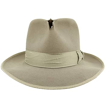 Amazon.com: Fedora Johnny top quality hat antiqued Beige