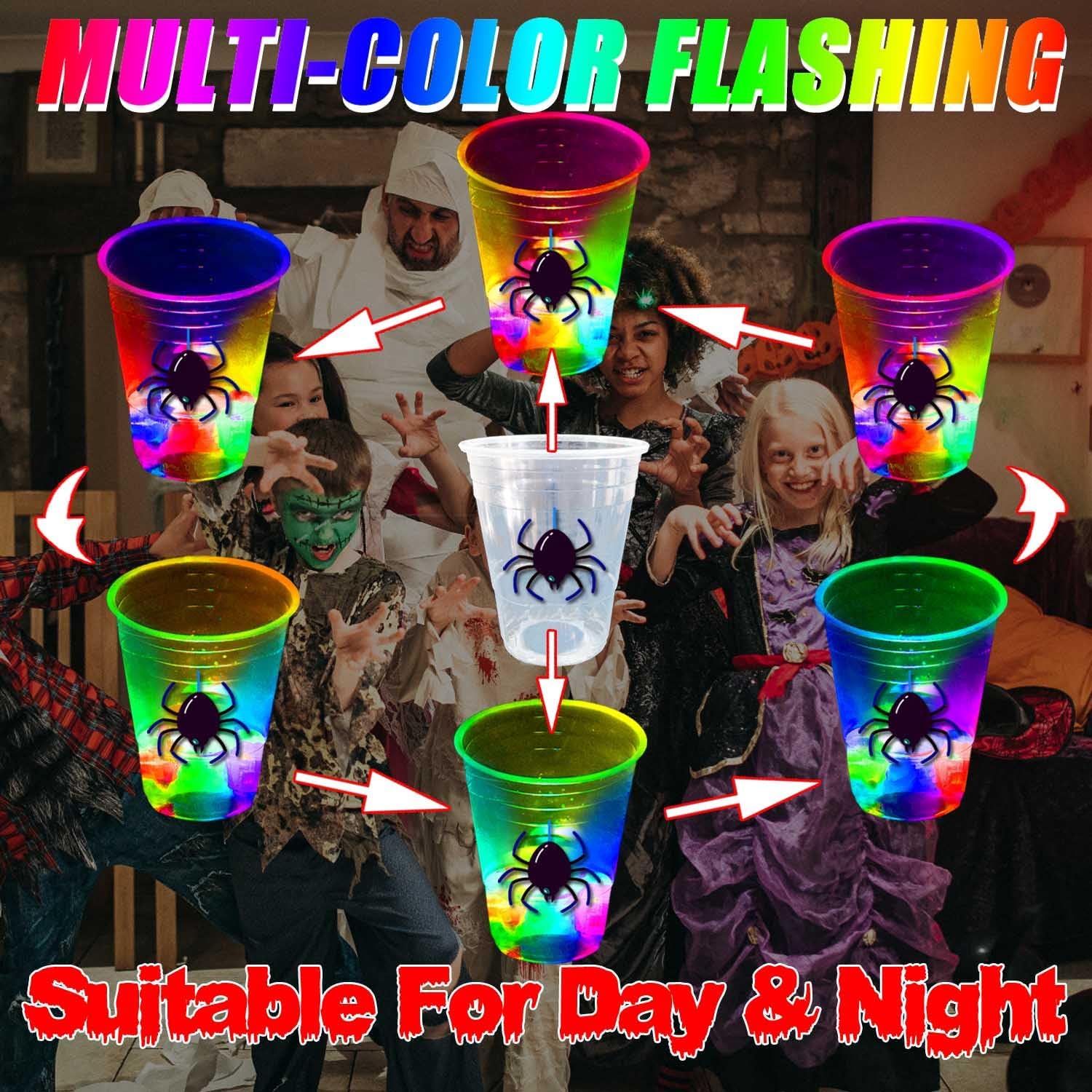 mishunyus 40 Pack Glow Halloween Cups & 24 Pack Ghost Cups