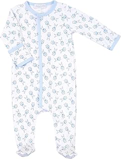 Magnolia Baby Boy Vintage Polka Dot Bunny Impreso Footie Azul