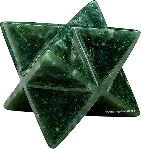 Miniatura 147 de Amazing Gemstone Larvikite Merkaba Crystal – Estrella de Merkaba metafísica de 1 pulgada para meditación – Cristal tetraedro energético y piedras