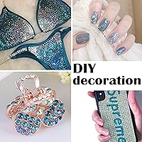 Vista 6 de 3820 diamantes de imitación para arte de uñas, cristales de cristal de 6 tamaños (ss6-ss30), gemas para uñas con parte trasera plana