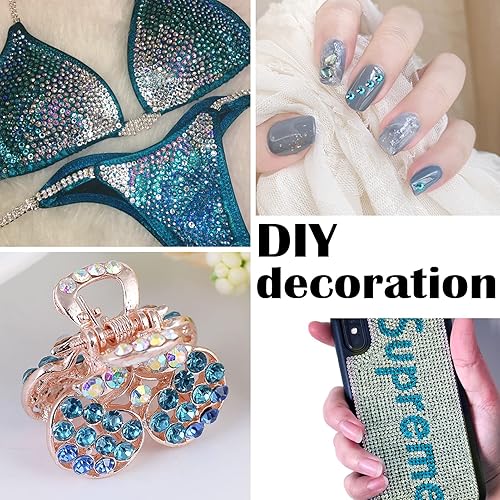 Vista 96 de 3820Pcs Light Green Flatback Rhinestones for Bedazzling, 2-6.5mm Small Rhinestones Diamonds Kit, Flat Back Crystals Gems for Nail Art and Crafts