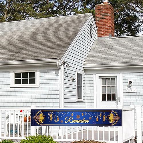 Miniatura 4 de LUANDME Ramadán Kareem - Camino de mesa suministros para fiestas de Eid Mubarak Ramadán musulmán estrellas de luna decoración de cocina comedor