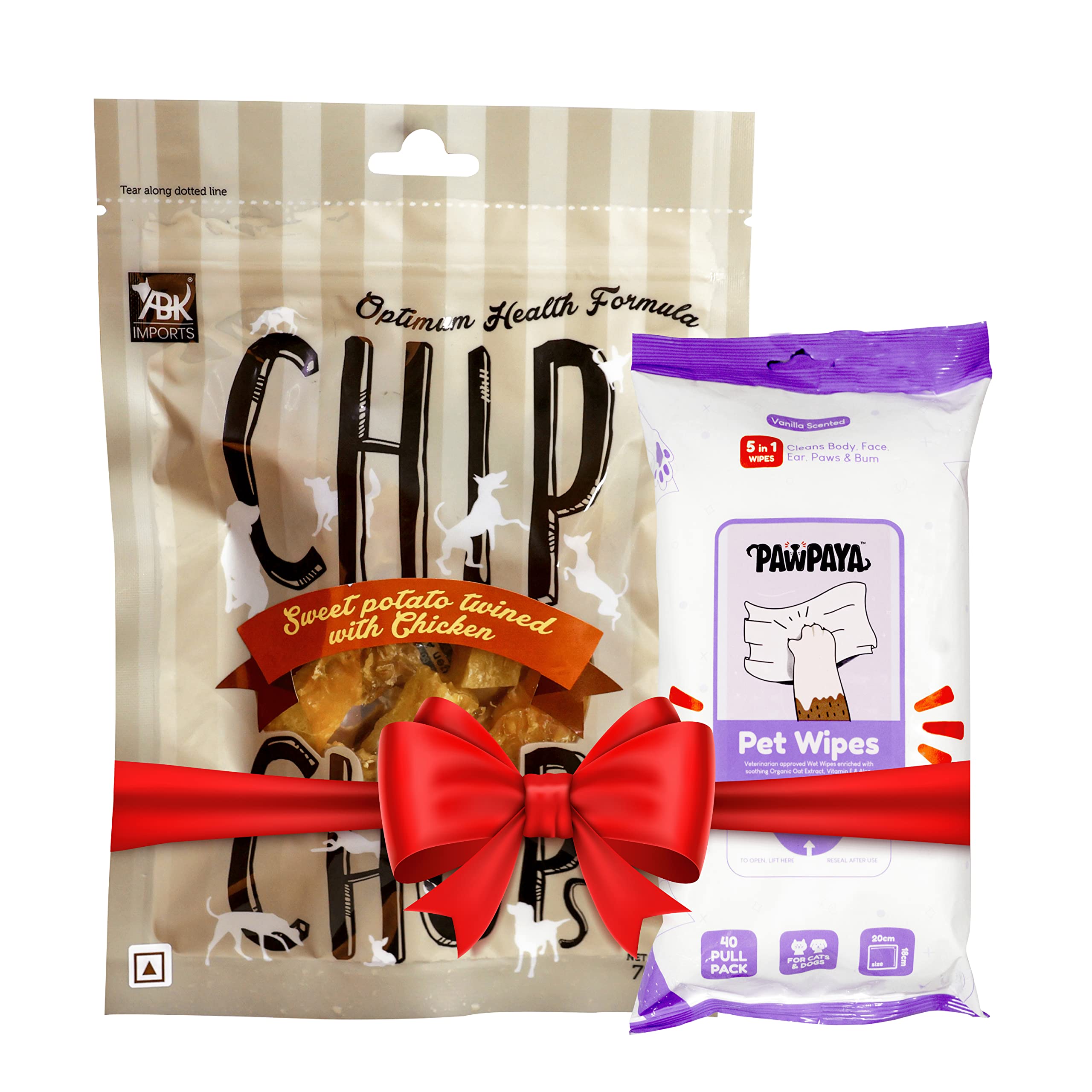 Combo of Pawpaya 5 in 1 Multipurpose 100 Pull Pack Plant-Based Pet Cleaning Wipes and 1 Pack of Sweet Potato Chicken Dog Treat, Optimum Health Formula, Highly Nutritional & Digestible (B0BZVWBNQ7) Amazon Price History, Amazon Price Tracker