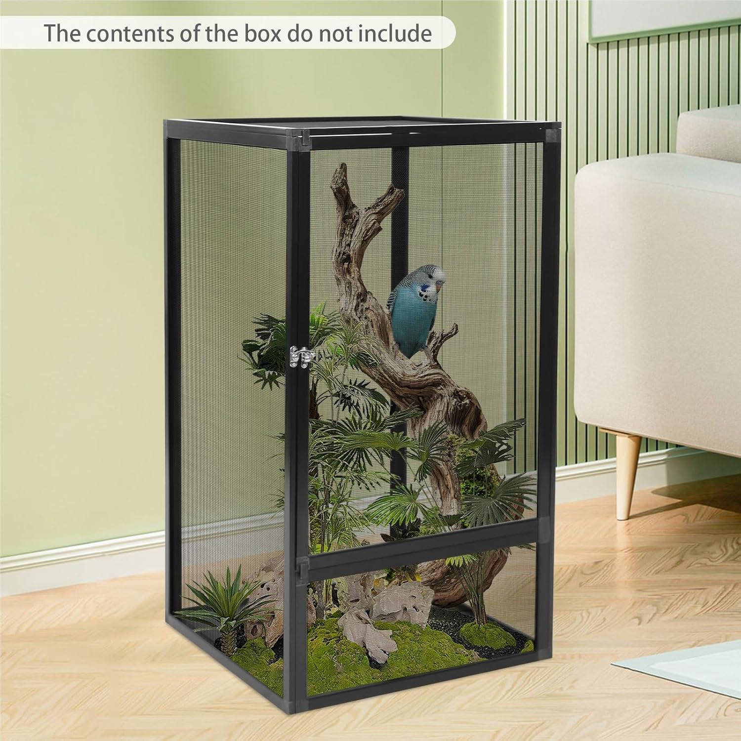 Crawler Feeding Aluminum Alloy Box, 45 * 45 * 80cm, Suitable for Chameleons and Lizards