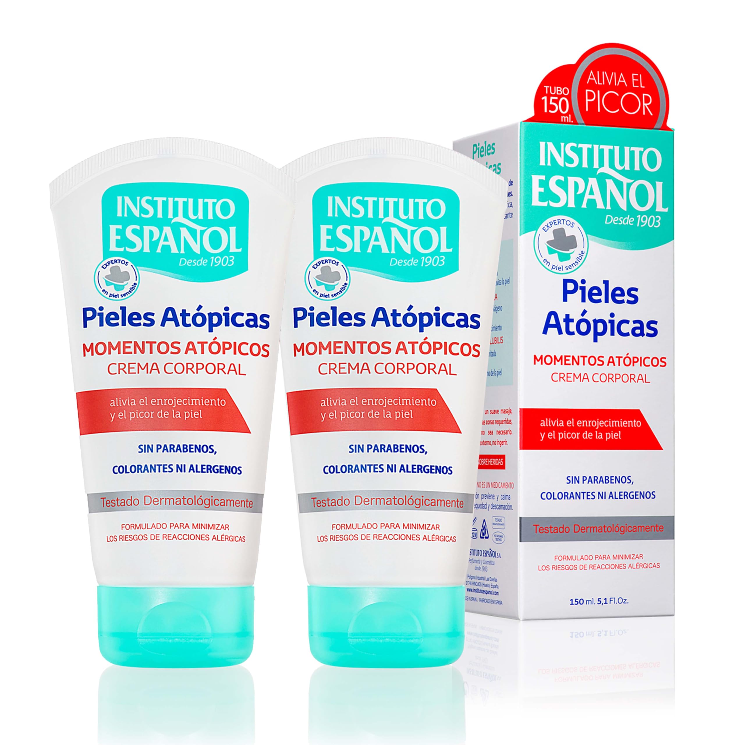 Instituto Español Crema Corporal Hidratante para irritaciones de eczema | Crema regeneradora nutrición intensa para piel seca y agrietada | Tratamiento Corporal para piel atópica refrescante,set 300ml