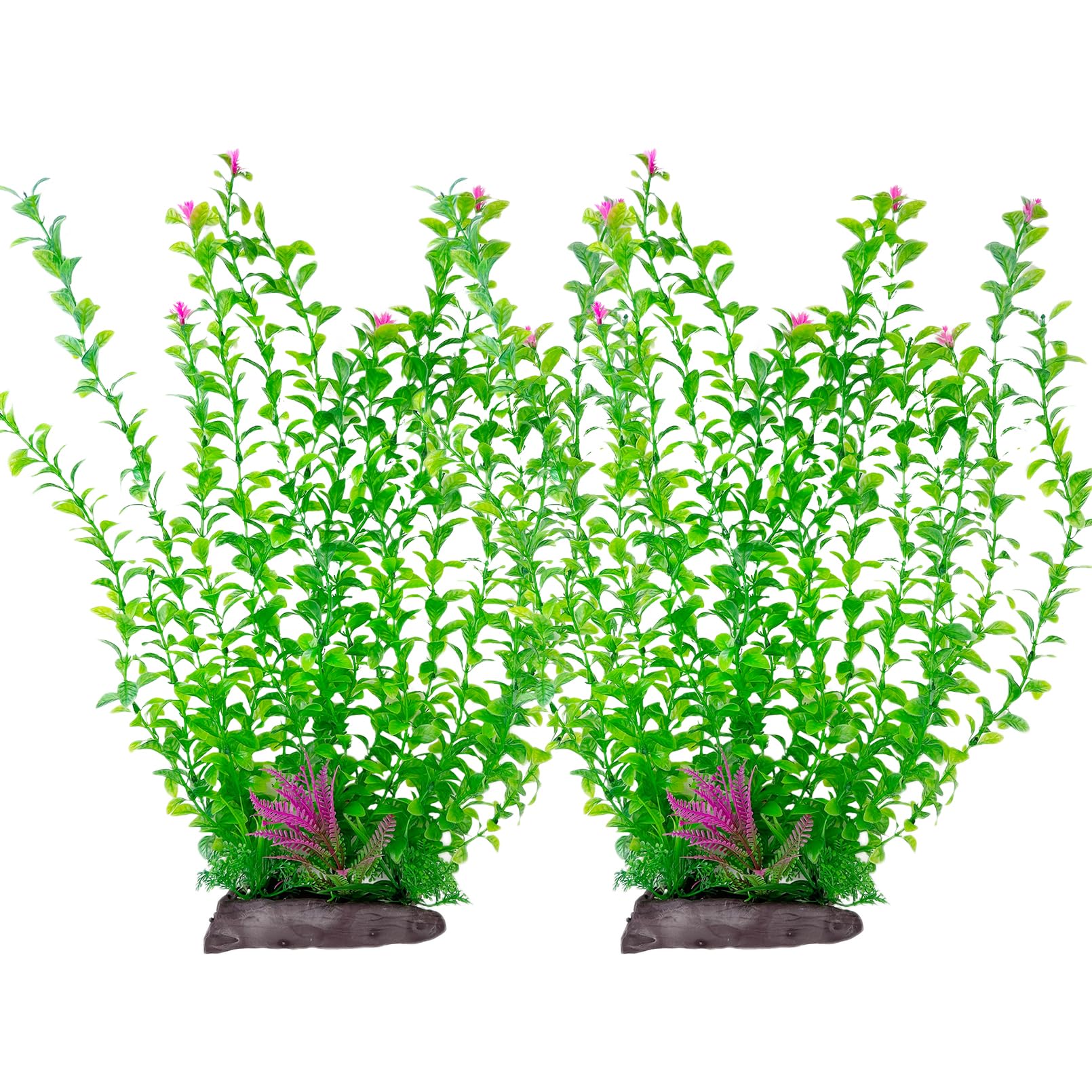 Hamiledyi Aquarium Plastic Plants Aquarium Decor Artificial Fish Tank Plants,Tall Fish Tank Decorations, Extra Large Aquarium Plant 20.4-inch Tall,2PCS
