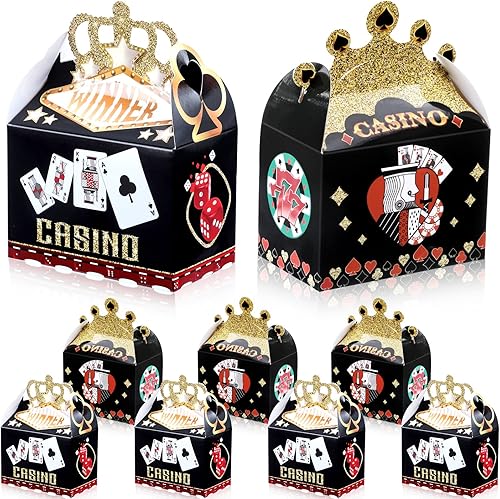 Zonon 40 cajas de regalo de fiesta temática de casino, cajas de regalo de Las Vegas, recuerdos de fiesta, cajas de dulces de fiesta de casino,