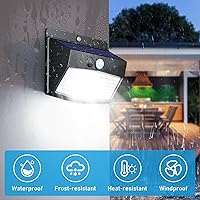 Vista 4 de Peasur [6 Packs] Solar Lights Outdoor Motion Sensor Solar Security Lights Waterproof with 3 Lighting Modes Solar Powered Wall Lights Outside for