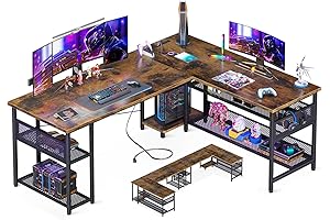 ODK L Desk Long: Enhanced Workspace with Power and Storage Convenience