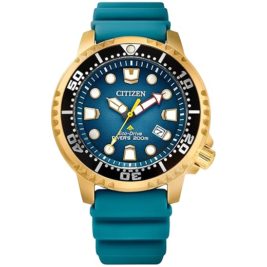 Citizen Promaster Dive Eco-Drive Watch, 3-Hand Date, ISO Certified, Luminous Hands and Markers, Rotating Bezel