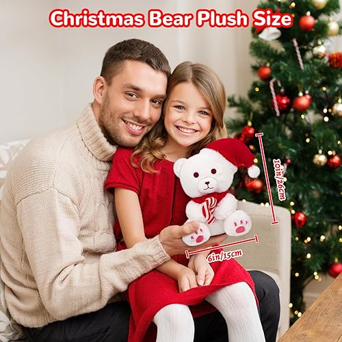 Miniatura 6 de Juguete de peluche de oso de peluche, suave almohada de peluche de Navidad, bonito oso de peluche para niños y niñas, decoración navideña Kawaii