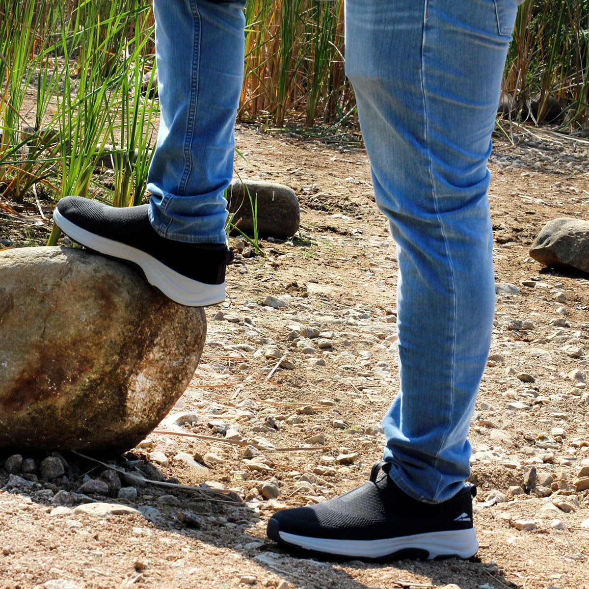 Zapatillas Slip On Hombre Sneakers Tenis Sin Cordones Zapatos | Caminar Deportivas Casual Comodos Ligero Transpirable Negro Gris 40-46