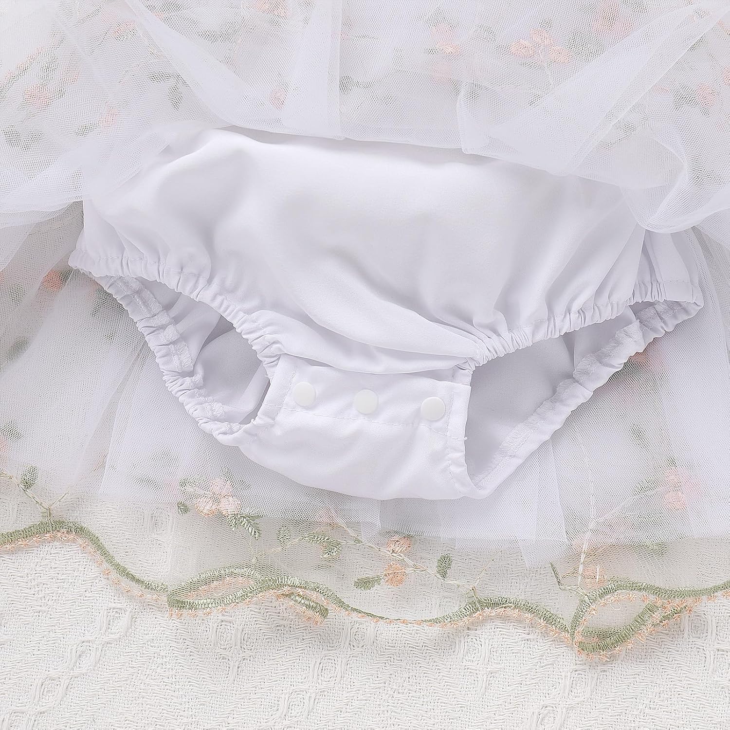 IDOPIP Floral Embroidered Baby Girl Romper Tutu Dress Princess Tulle Jumpsuit Headband Cake Smash 1st Birthday Party Outfit - Image 5