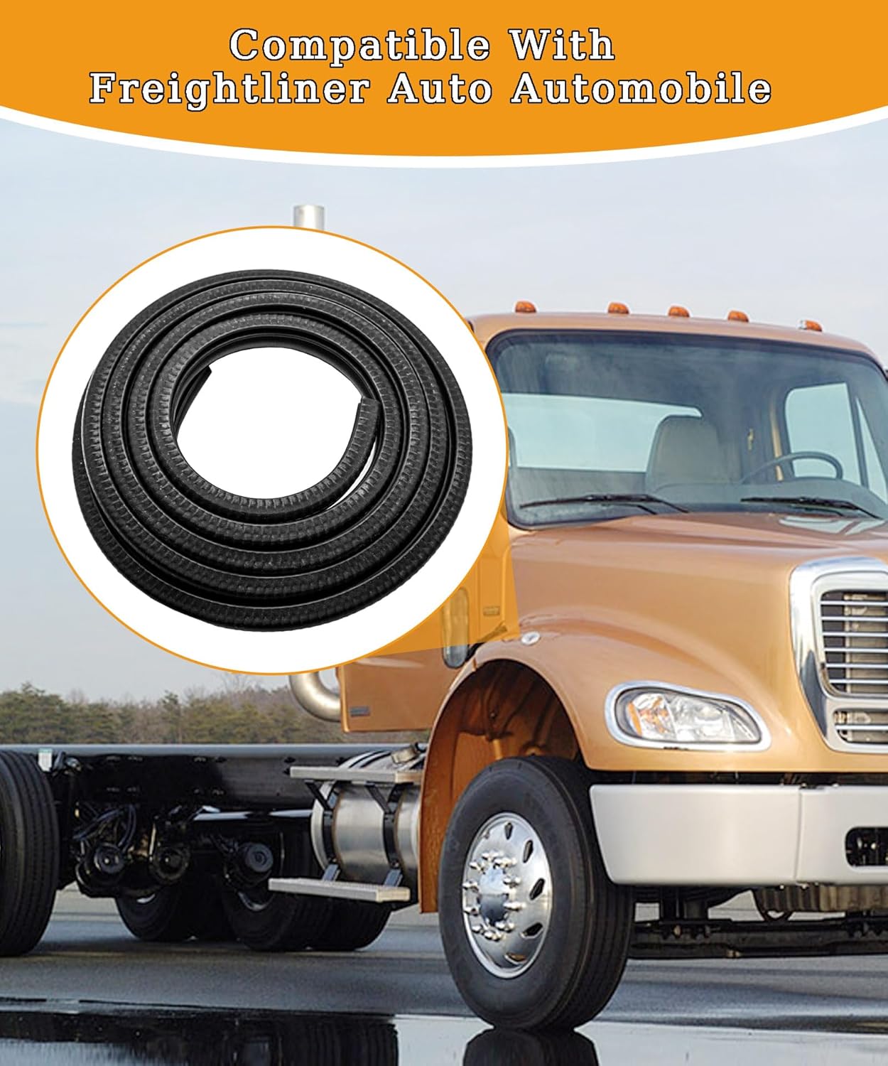 18-64044-000 Front Door Weatherstrip Seal Compatible with Freightliner Rubber Door Weatherstrip 1864044000