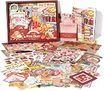 Draupnir Vintage Aesthetic Scrapbook Kit(346pcs), Bullet Junk Journal Kit with Journaling/Scrapbooking Supplies, Stationery, A6 Grid Notebook with Graph Ruled Pages.DIY Gift for Teen Girl Kid Women.