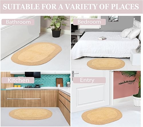 Miniatura 5 de Home Weavers - Colección Double Ruffle Collection - Juego de alfombras de baño 100% algodón, alfombra lavable, extra suave y absorbente, tapete de