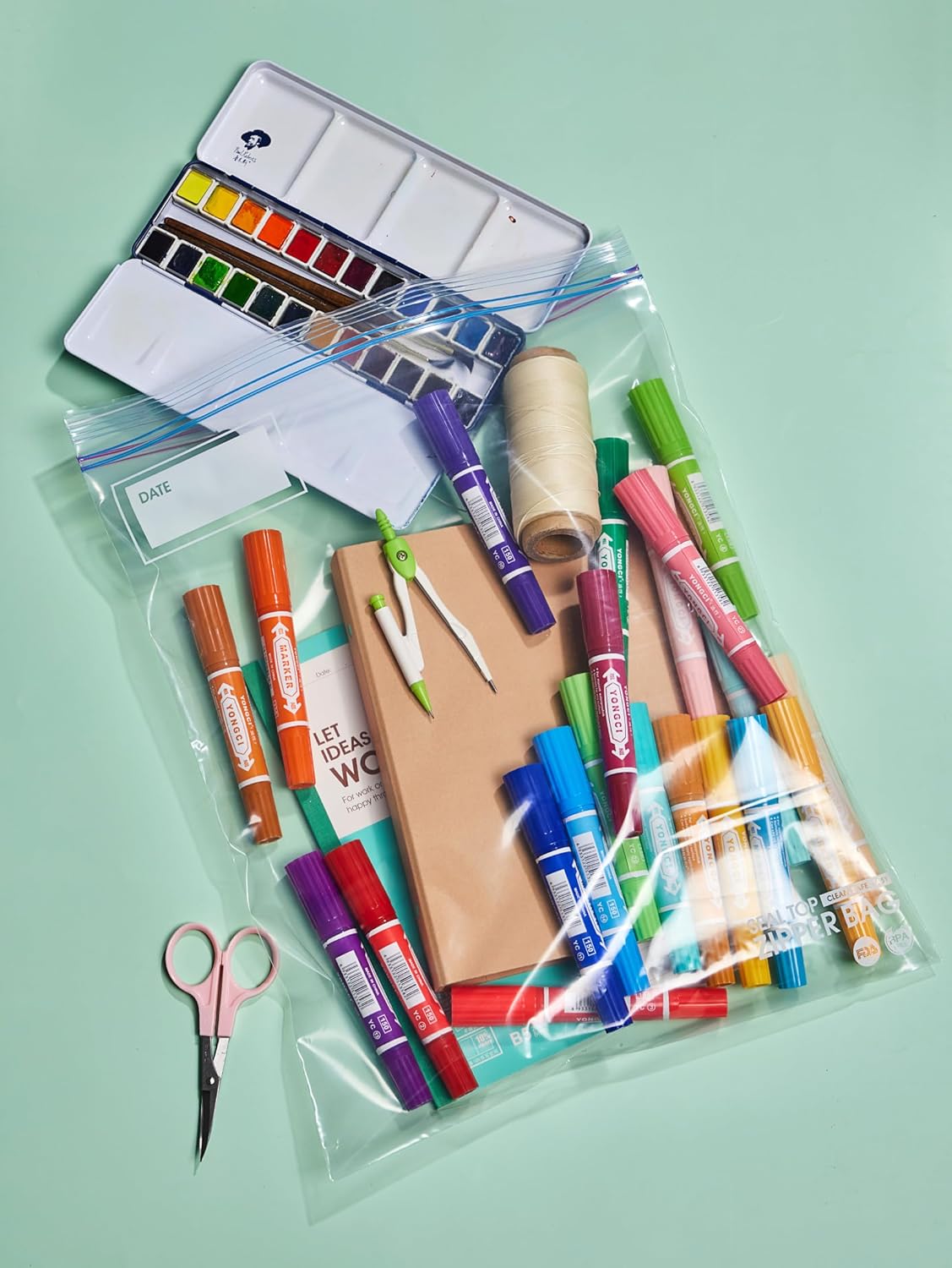 2 Pack 50 Count 2 Gallon Double Zipper Food Storage Bags, 2.5 Mils, BPA-Free, Clear Jumbo Size- 100 Bags Total