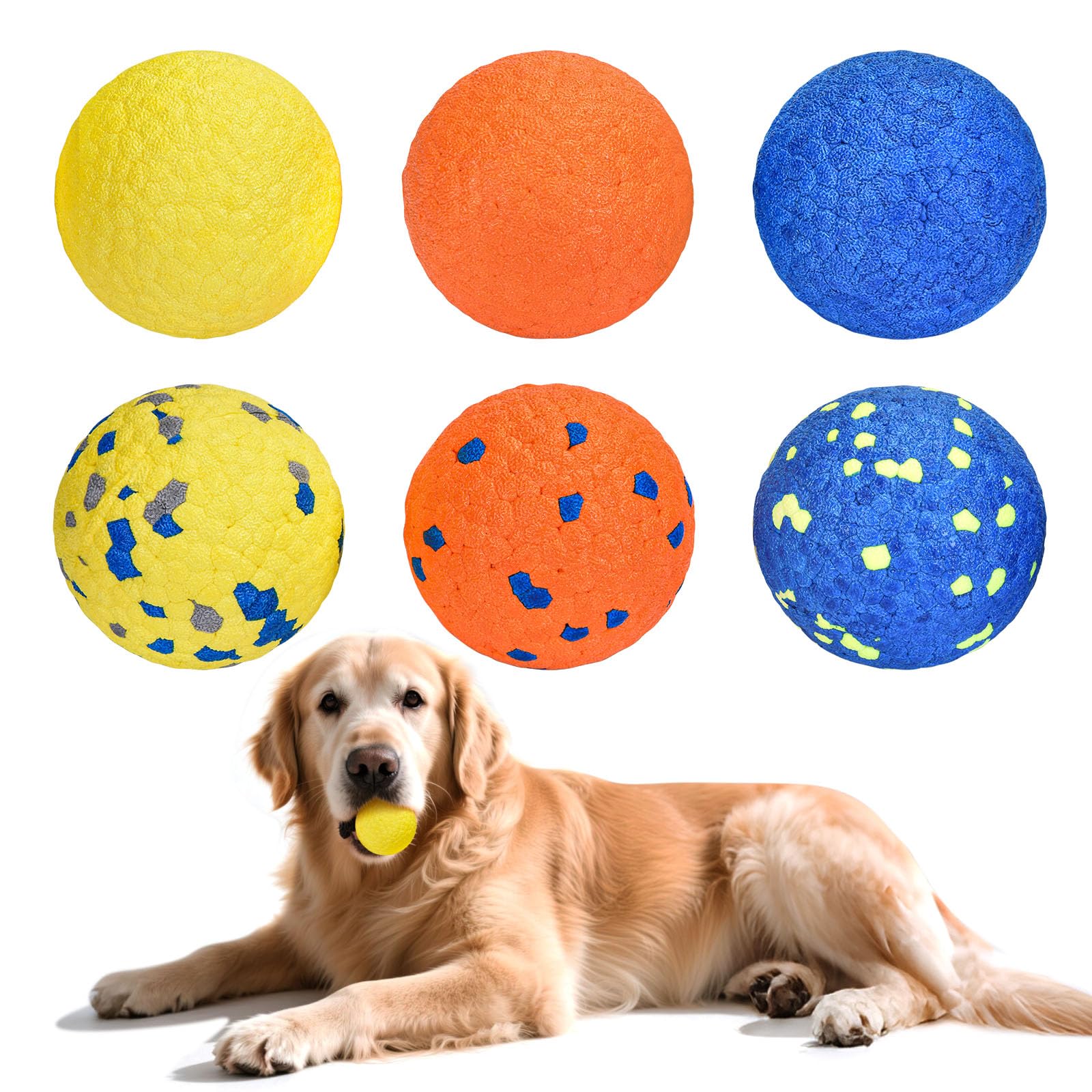 petizer 6 Pack 2 5 Dog Balls Tough Dog Toys for Aggressive Chewers Interactive Ball for Fetch Game