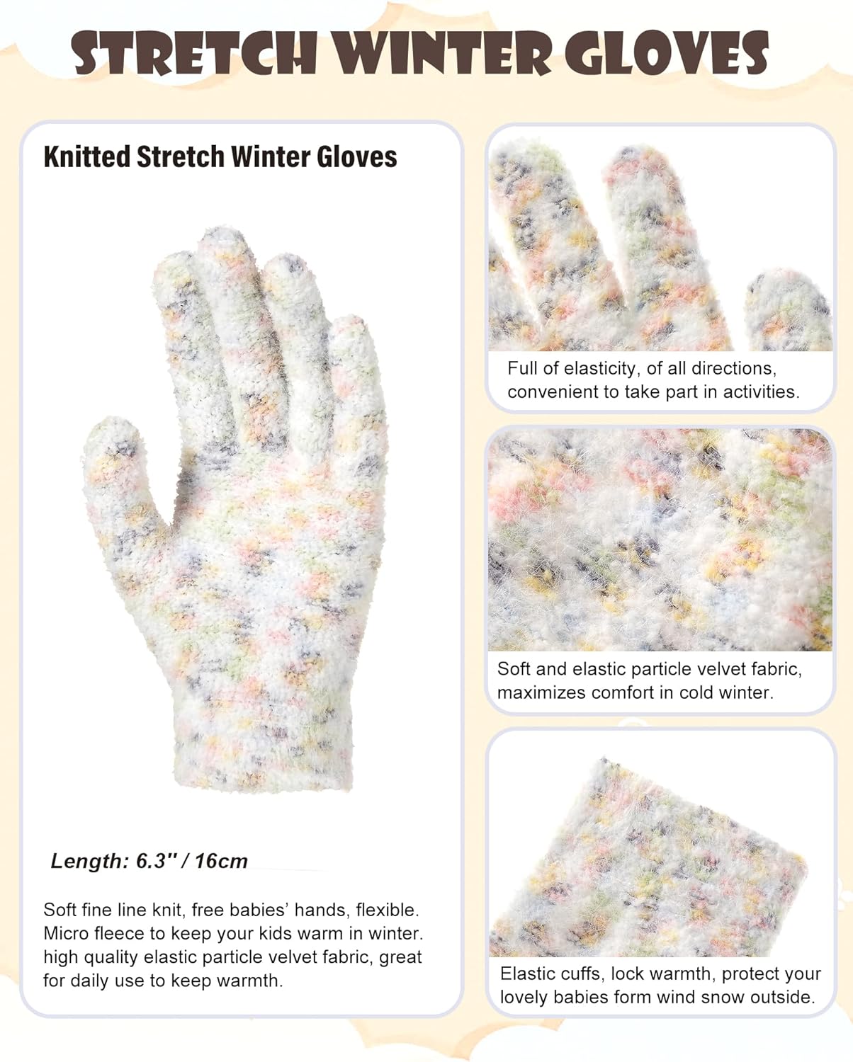 Kids Hat Scarf Gloves Set Girl Ages 3-5 4-6, Toddler Winter Fleece Lined Beanie Hats Mittens 2t Boys Baby 6-12 9 12-18 Months - Image 5