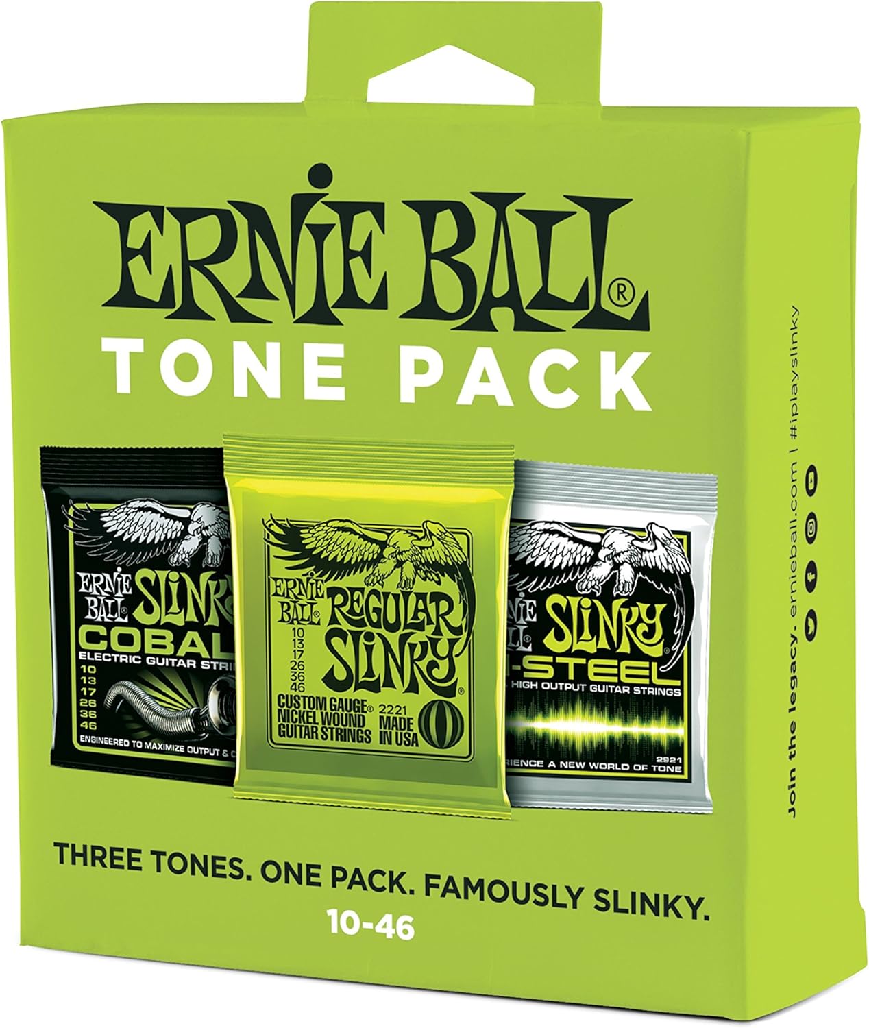 Ernie Ball Regular Slinky Electric Tone Pack Guitar Strings, 10-46 Gauge (P03331)