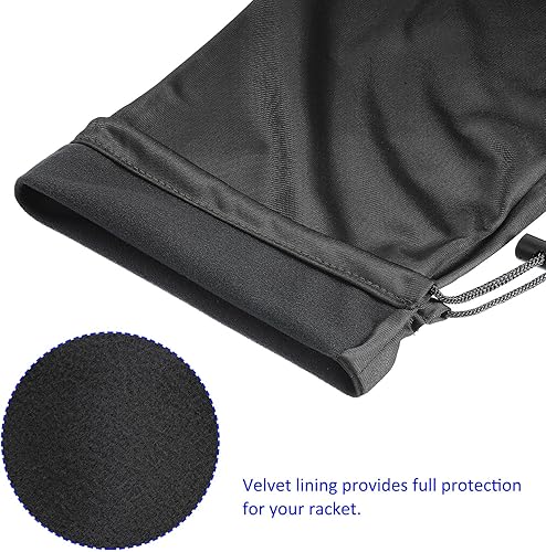 Miniatura 4 de Bolsa de raqueta de bádminton  Bolsa de tela de terciopelo con cordón, bolsa de almacenamiento para raqueta, para hombres, mujeres, jugadores,